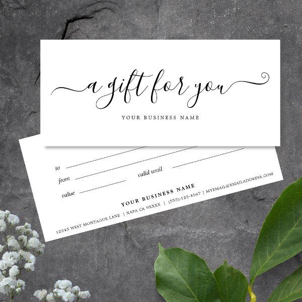 Business Gift Certificate Elegant Simple