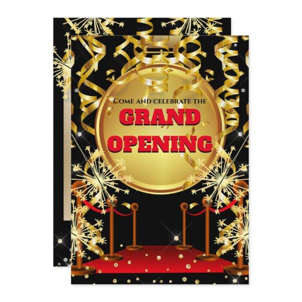 Business grand opening celebration red carpet VIP Invitation