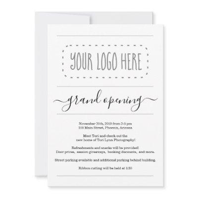 Business Grand Opening Invitation - Add Logo