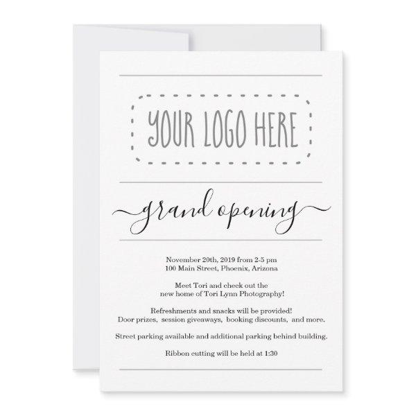 Business Grand Opening Invitation - Add Logo