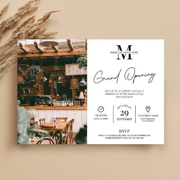 Business Grand Opening Minimalist Modern Photo Invitation