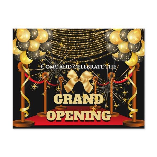 Business grand opening red carpet sparklers VIP Announcement Postcard