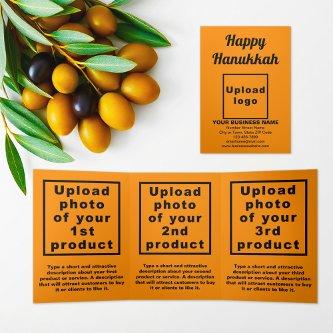 Business Hanukkah Orange Color Trifold Card