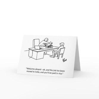 Business Humor "Welcome Aboard" Greeting Card