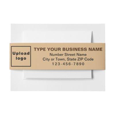 Business Light Brown Landscape Format Invitation Belly Band