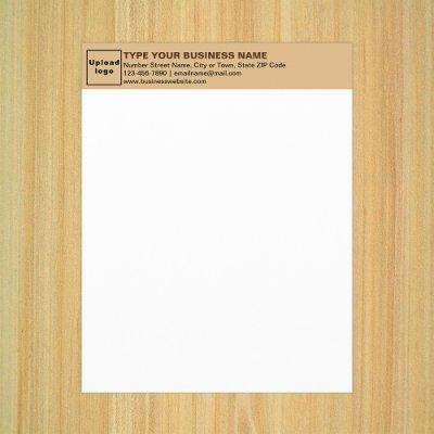 Business Light Brown Letterhead on Paper Sheet