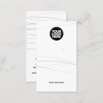 Business Logo Abstract White Earring Display Card