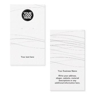 Business Logo Abstract White Earring Display Card