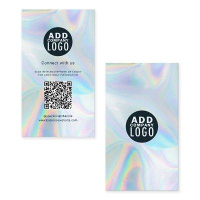 Business Logo and QR Code DIY Coworker Holographic