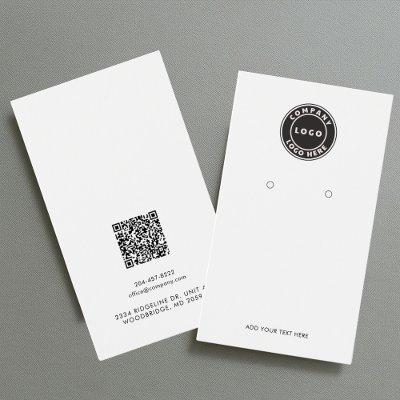Business Logo and QR Code Earring Display Card