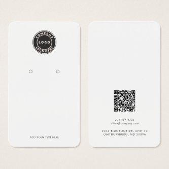 Business Logo and QR Code Earring Display Card