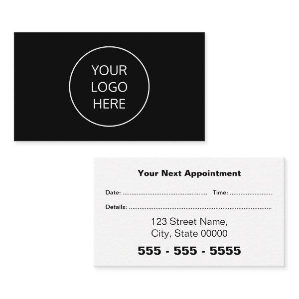 Business Logo Black White Appointment Card