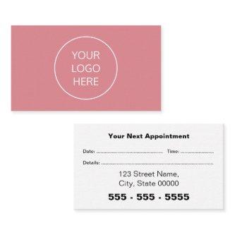 Business Logo Blush Pink Appointment Card
