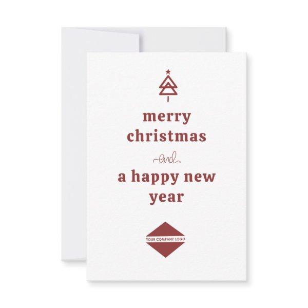 Business Logo Christmas Tree Holiday Note Card