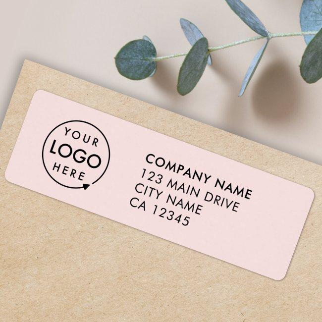 Business Logo | Custom Modern Pink Return Address Label