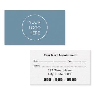 Business Logo Dusty Blue Appointment Card
