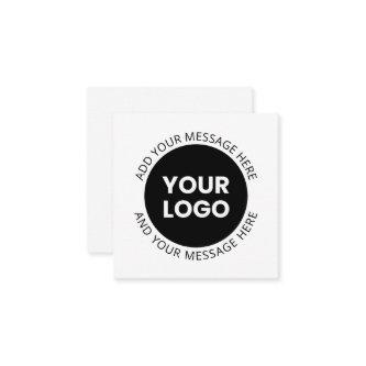 Business Logo & Editable Text  White & Black Enclosure Card
