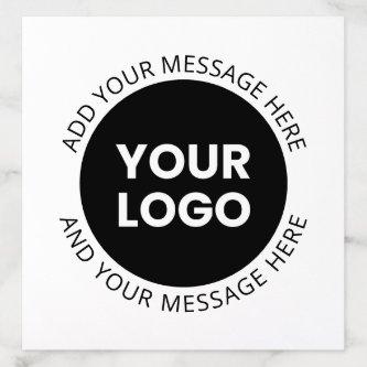 Business Logo & Editable Text  White & Black Envelope Liner