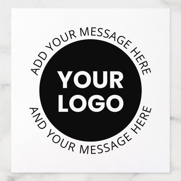 Business Logo & Editable Text  White & Black Envelope Liner