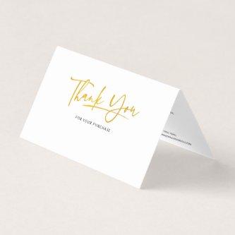 Business Logo Hand Lettered Mini Thank You Card