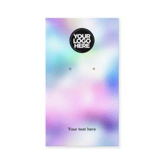 Business Logo Iridescent Earring Display Card