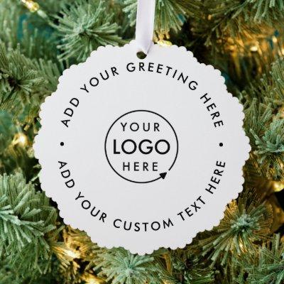 Business Logo | Minimalist Clean Simple Christmas Ornament Card