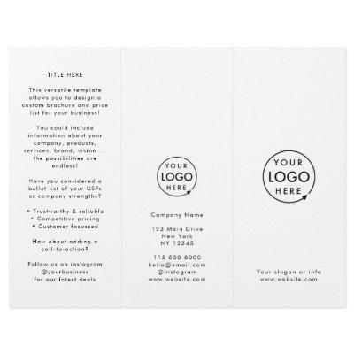 Business Logo Minimalist Simple Trifold Brochure