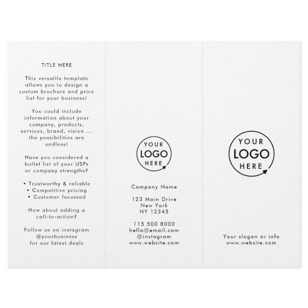 Business Logo Minimalist Simple Trifold Brochure