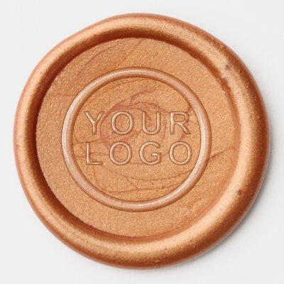 Business Logo Modern Elegant Gold Wax Seal Sticker