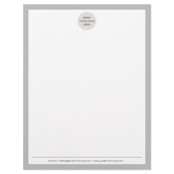 BUSINESS LOGO modern simple border pale gray Letterhead