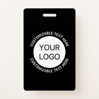 Business Logo or Any Image & Editable Text Badge