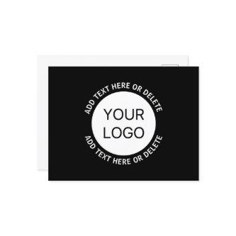 Business Logo or Any Image & Editable Text Postcard