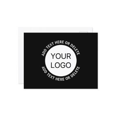 Business Logo or Any Image & Editable Text Postcard