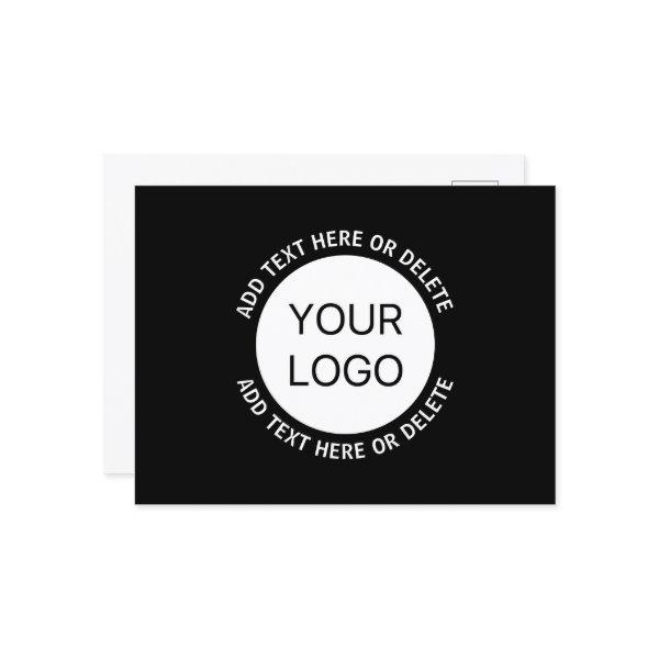 Business Logo or Any Image & Editable Text Postcard