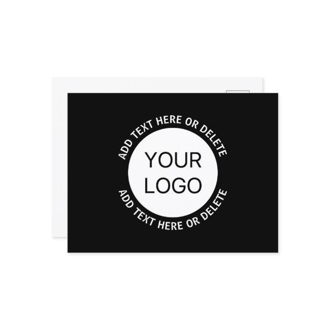 Business Logo or Any Image & Editable Text Postcard