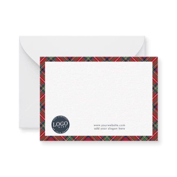 Business Logo Plaid Employees Tartan Note Card