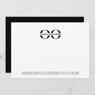 Business Logo Professional Black and White 5x7 Note Card