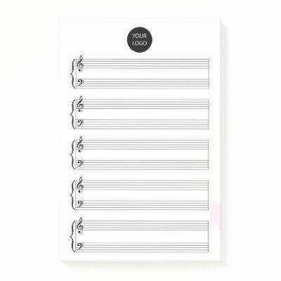Business Logo | Professional Blank Sheet Music Not Post-it Notes