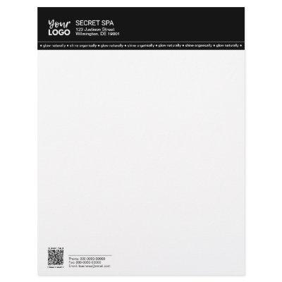 Business Logo QR Black Border Modern Professional Letterhead