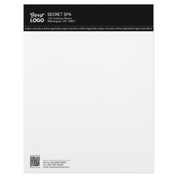 Business Logo QR Black Border Modern Professional Letterhead