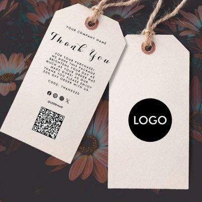 Business Logo  QR Code  Label Hang Tag
