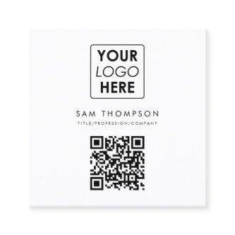 Business Logo QR Code Modern Simple White Square