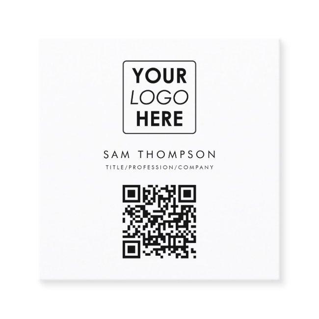 Business Logo QR Code Modern Simple White Square