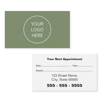 Business Logo Sage Green Appointment Card