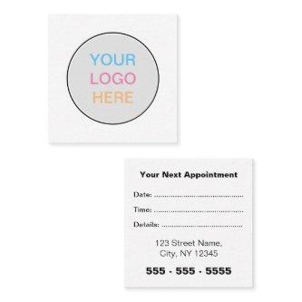 Business Logo Simple Square Appointment Card