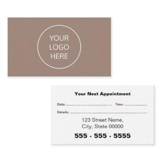 Business Logo Taupe Appointment Card
