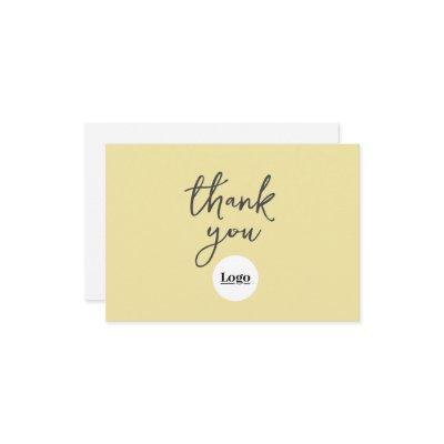Business Logo Yellow Thank You Card
