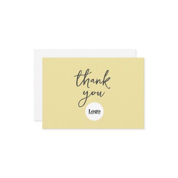 Business Logo Yellow Thank You Card
