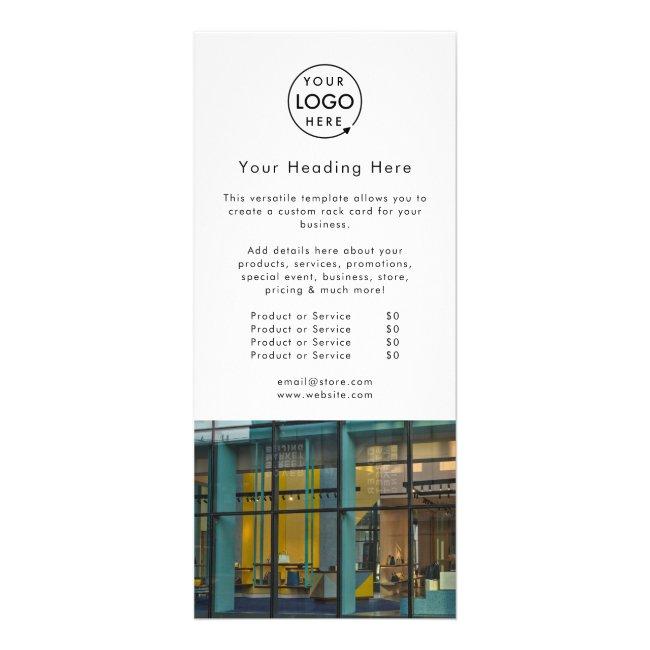 Business Marketing | Modern Minimalist Photo Logo Rack Card