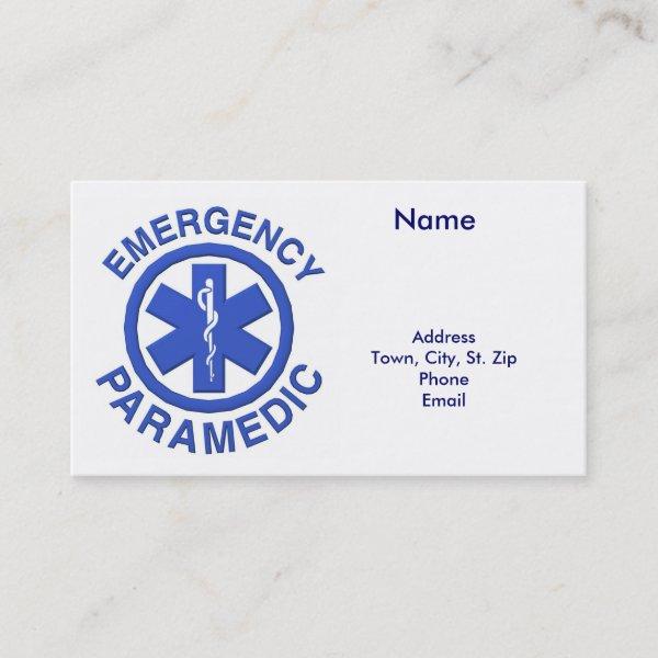Business Medical Paramedic Card or Personal Card